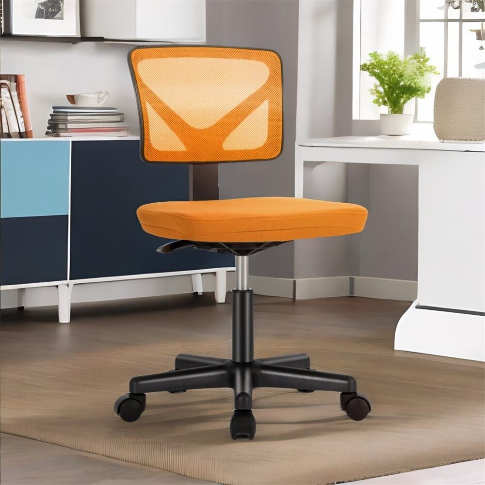 Height Adjustable Armless Home Office Chair with Lumbar Support   N/A