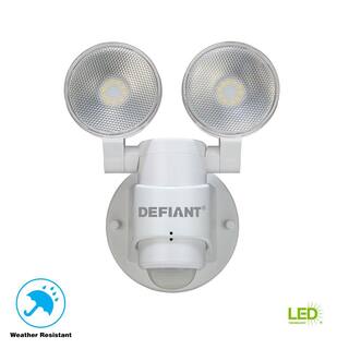 Defiant 1100 Lumen 180-Degree Integrated LED Two-Head White Outdoor Flood Light DFI-5936-WH