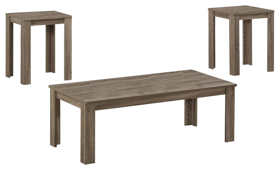 Table Set  3 Piece Set  Dark Taupe   Transitional   Coffee Table Sets   by Buildcom  Houzz