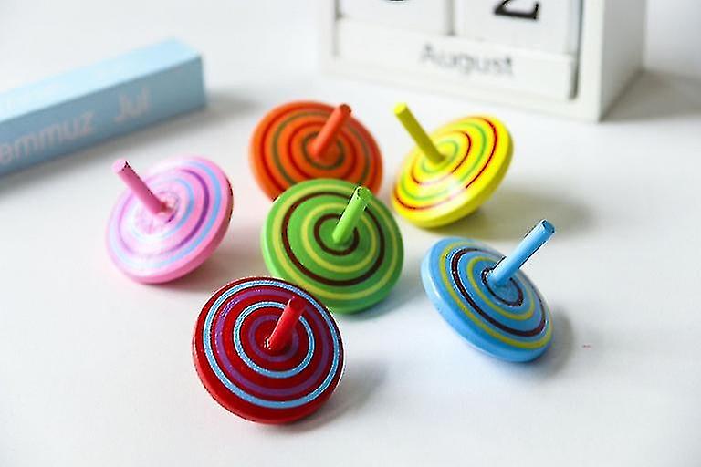 20pcs Spinning Tops Hand-painted Rotated Gyro Creative Gyro Toys Random Color