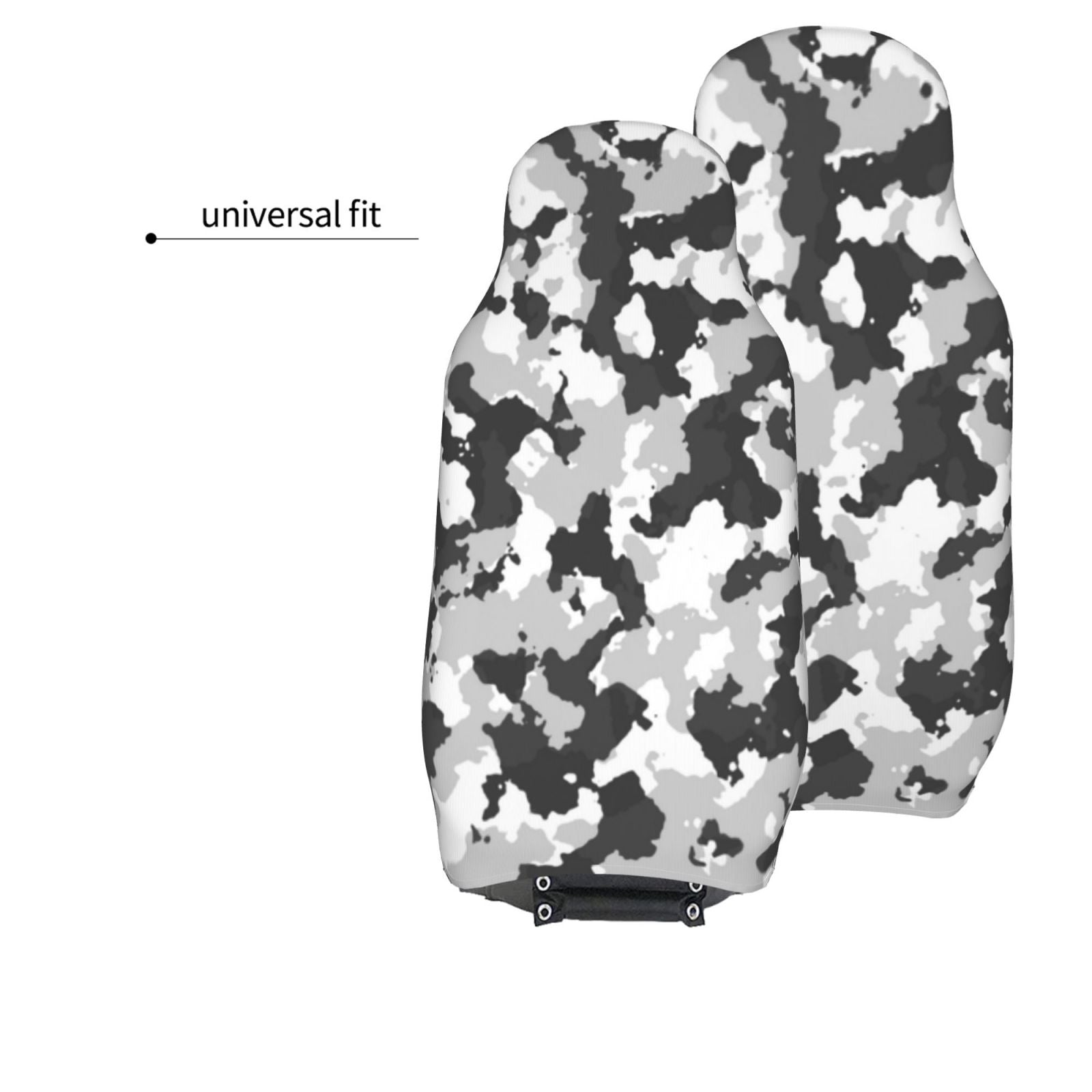 LNWH Car Seat Covers， Snow Camouflage Texture Pattern Car Interior Seat Covers - Universal Fit Most Cars， SUV， Trucks， 2pcs Car Seat Protectors