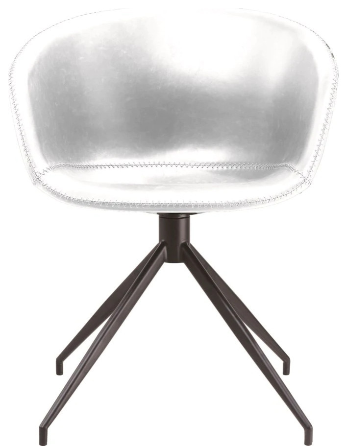 Chiana Dining Chair With White Double Pu Shell and Black Steel Base   Midcentury   Dining Chairs   by V.S.D Furniture  Houzz