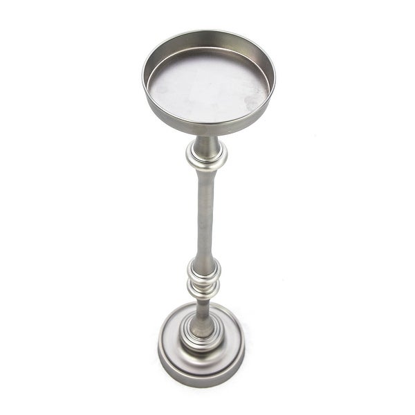 New Ridge Home Goods Glam 6in. Round Side Accent Martini Tables， Set of 2， Antique Silver