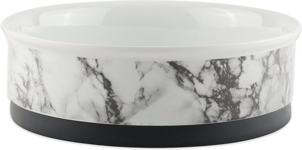 Bone Dry White Marble Dog Bowl Set， 2 count