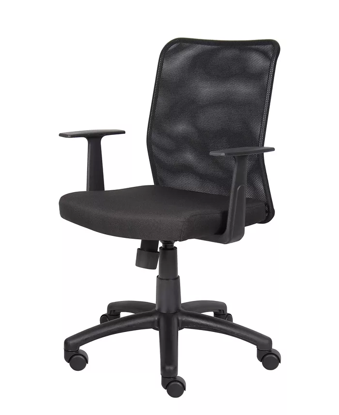 Boss Office Products Budget Mesh Task Chair W  T-Arms