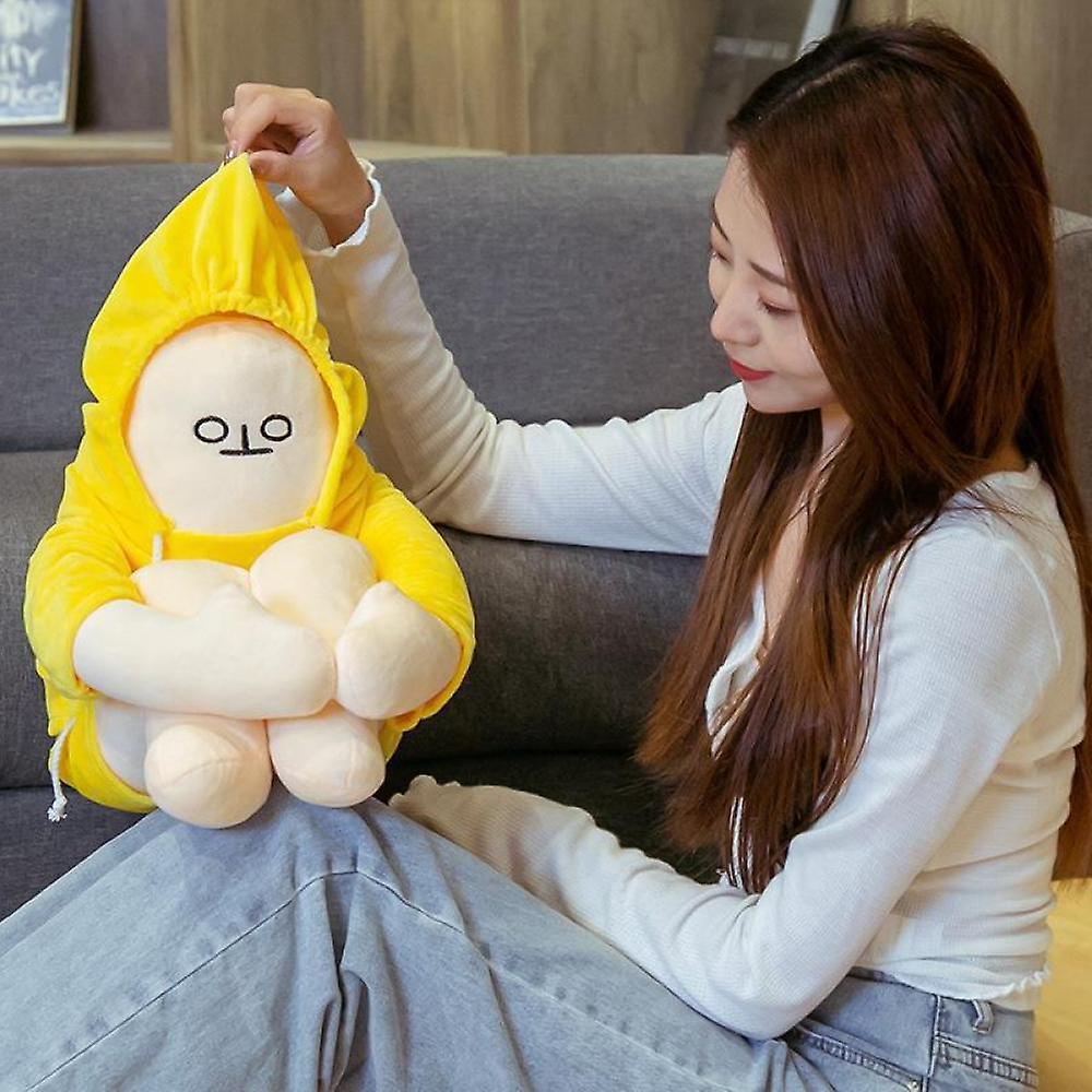 Plush Banana Man - Plush Doll， Weird Funny Banana Stuffed Animals， Cute Stuffed Banana Toy Changeable Plush Pillow Decompression Toy(14 Inch)