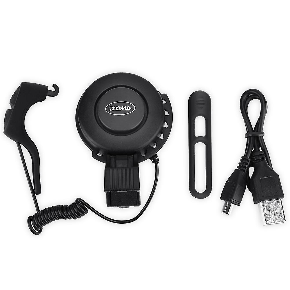 Waterproof Bicycle Horn Usb Rechargeable Bike Ring Bell For 22-31.8mm Handlebar Bikes(black)