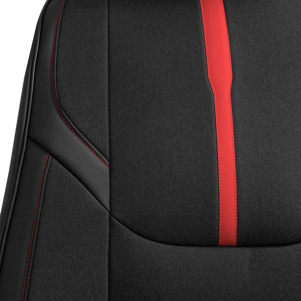 FH Group Universal 47 in. x 1 in. x 23 in. Fit Luxury Front Seat Cushions with Leatherette Trim for Cars Trucks SUVs or Vans DMFB215102RED