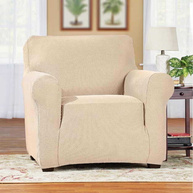 Collections Etc Harrington Textured Stretch Furniture Slipcover