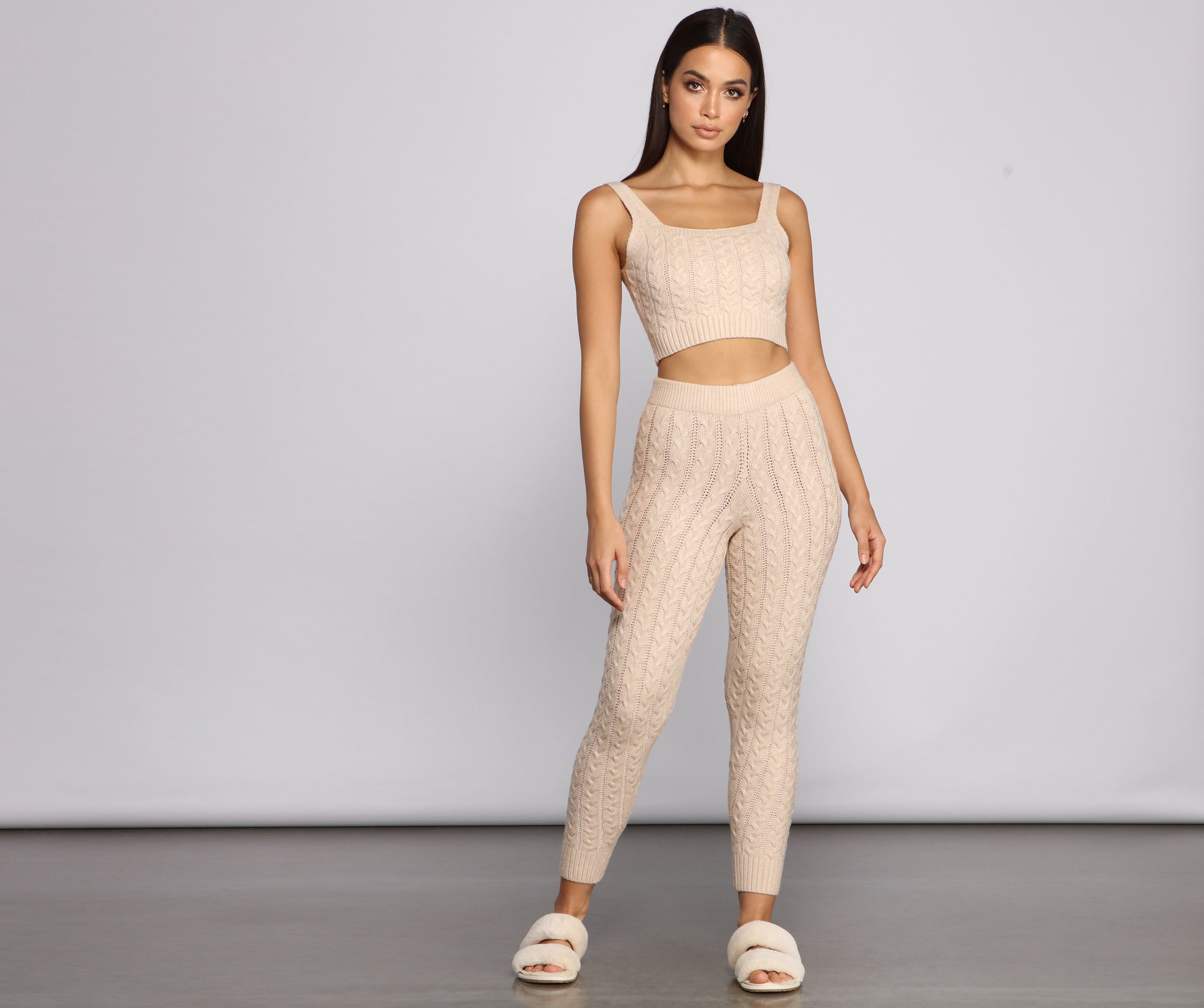 Cozy Moment Cable Knit Pajama Tank