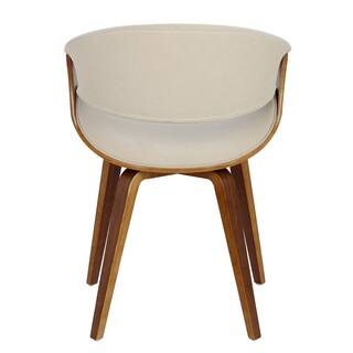 Lumisource Curvo Bent Wood Walnut and Cream DiningAccent Chair CH-CRVNL WL+CR