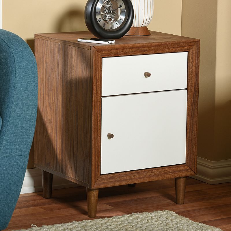 Baxton Studio Harlow Mid-Century Modern Scandinavian Nightstand