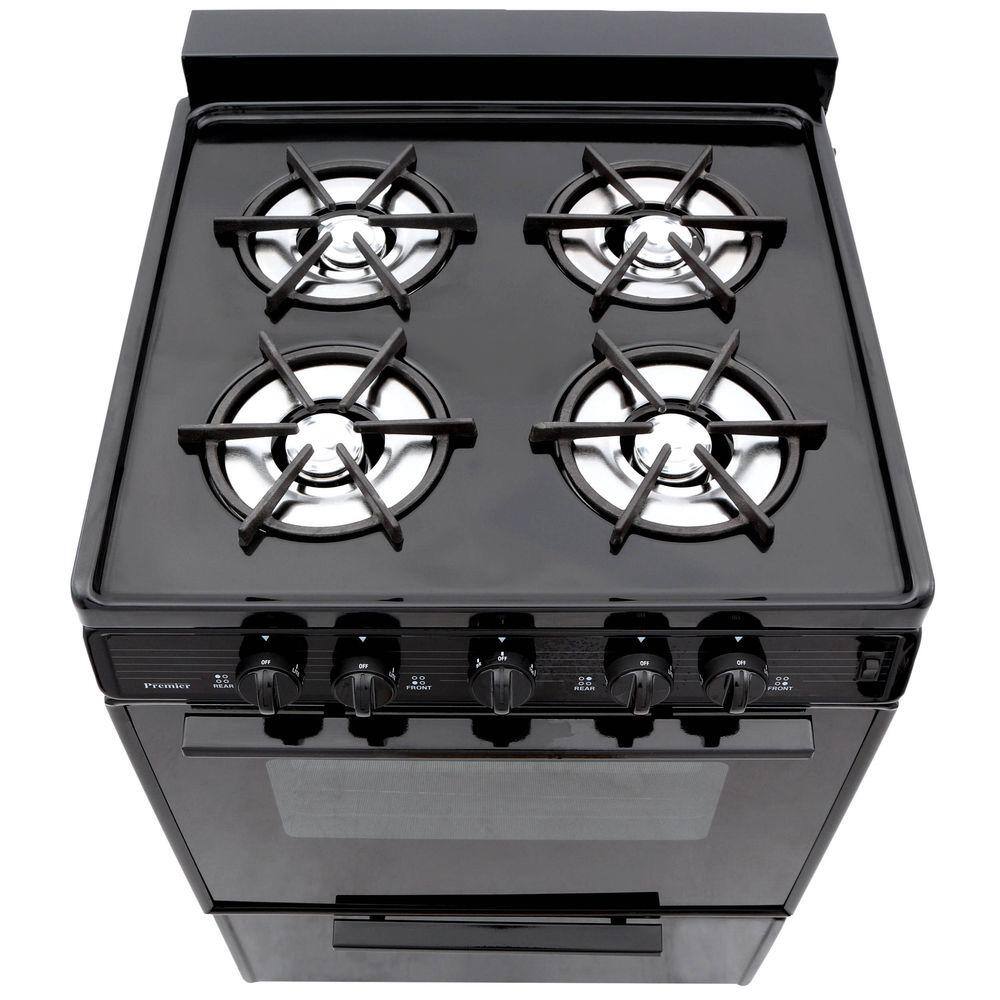 Premier 24 in. 2.97 cu. ft. Freestanding Gas Range in Black SCK3XRBP