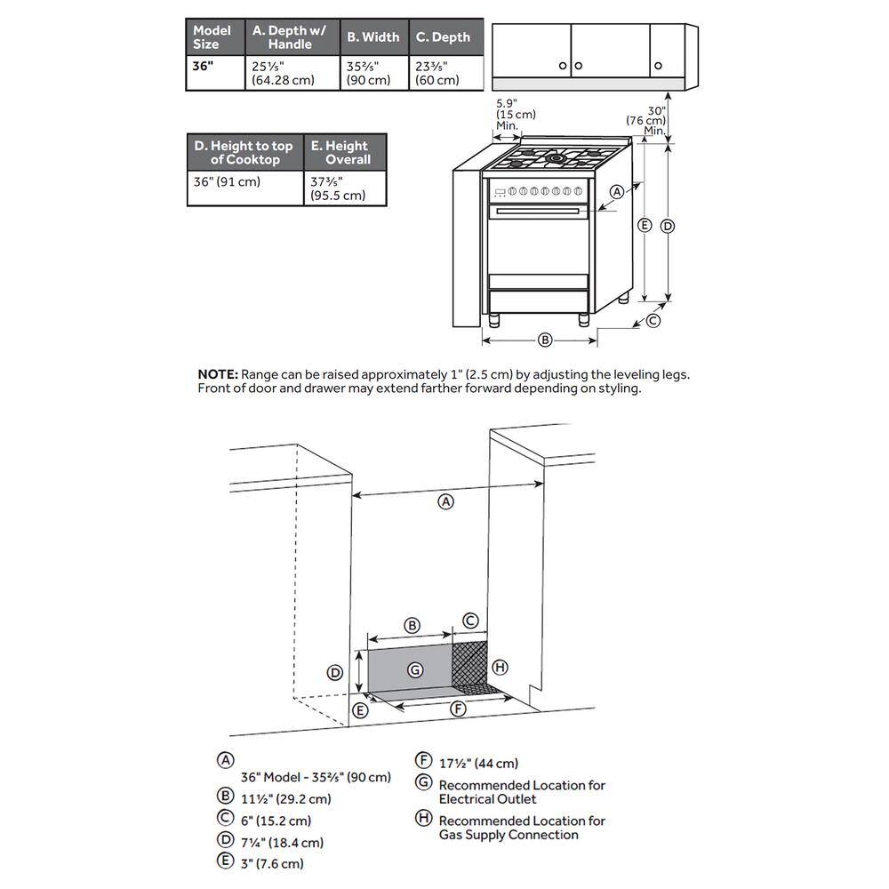 Empava 36 in. 5 Burner Slide-In Gas Range with 4.3 cu. ft. Single Oven in Stainless Steel EMP-36GR12