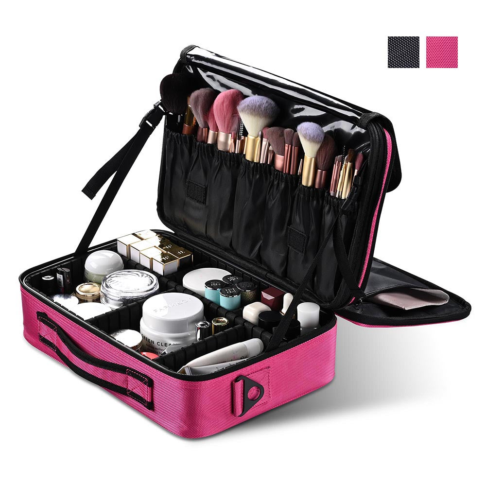 Byootique Portable Oxford Makeup Artist Soft Train Bag Case 13x9x4