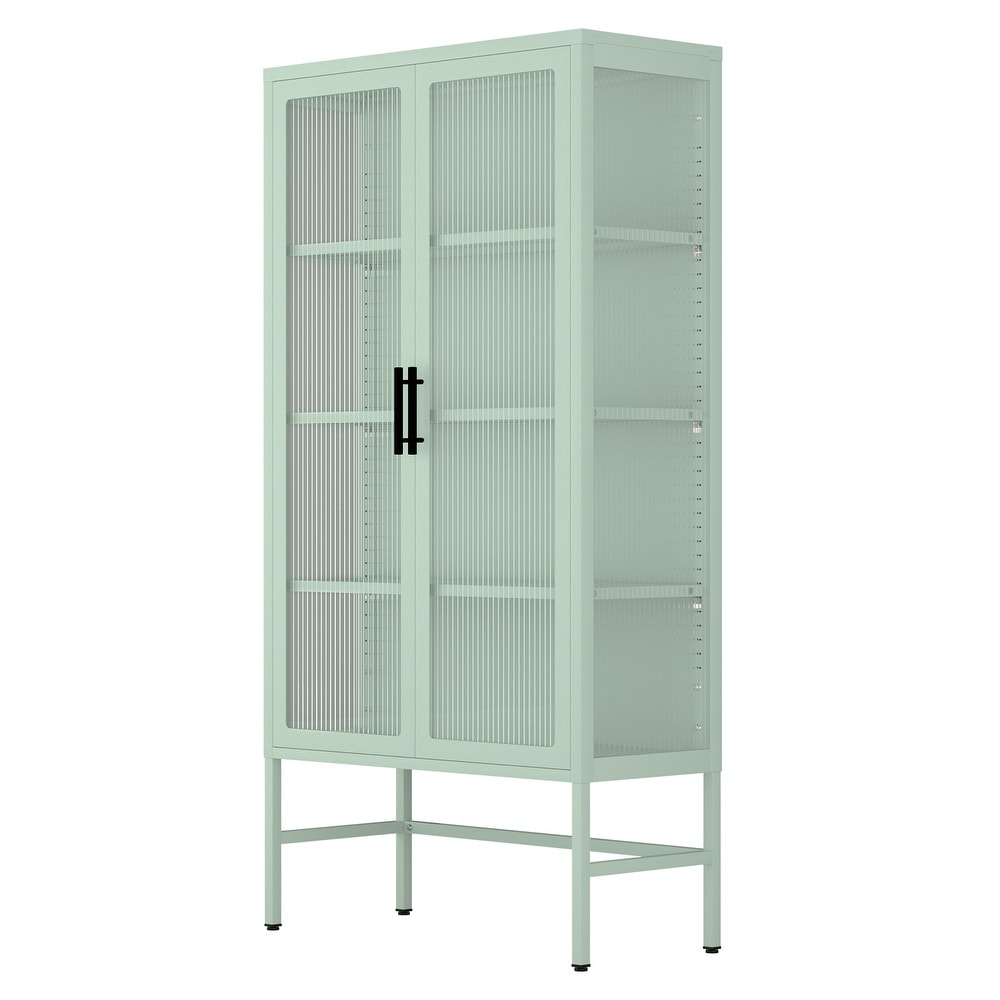 Mint Green Storage Bookshelf w/ Adjustable Shelves Display Cabinet