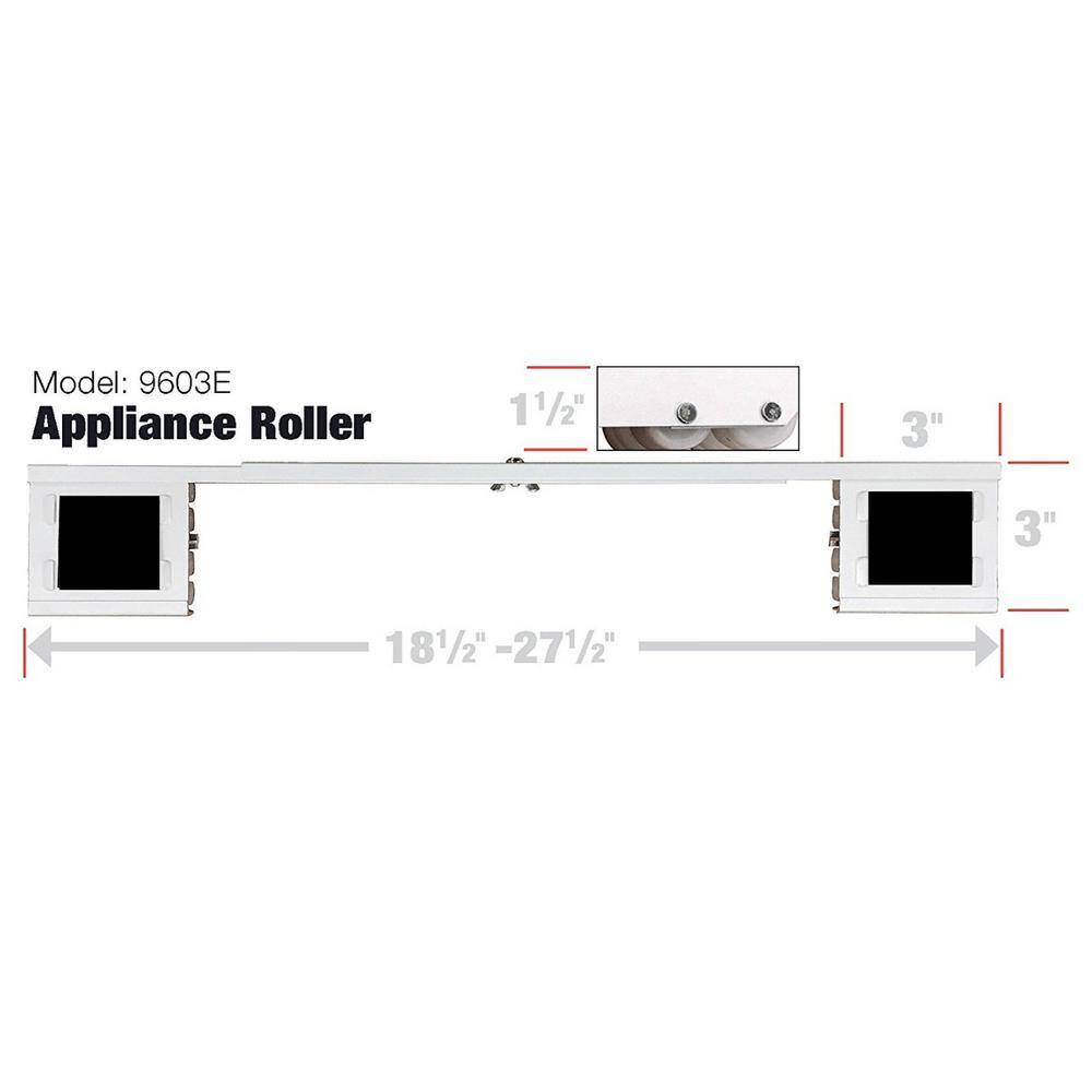 Shepherd 18-14 - 28 in. Aluminum Steel Appliance Rollers (2-Pack) 9603