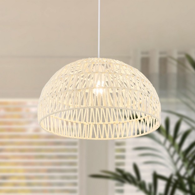 Tangkula Paper Pendant Light Fixture Dome Hanging Ceiling Light With Adjustable Hanging Rope 17 5 Decorative Chandelier