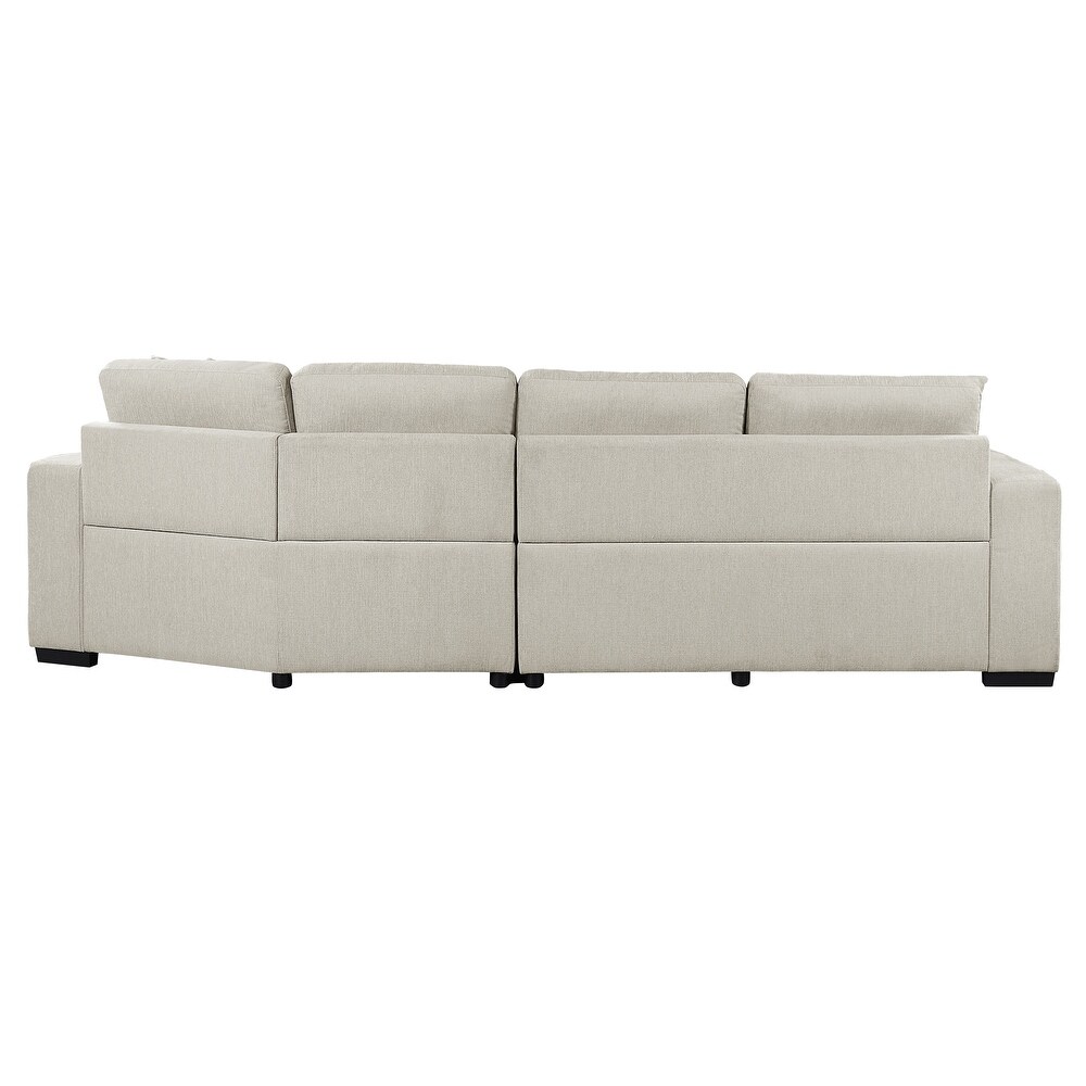 Arnau 2 piece Space saving Sectional Sofa with Pull out Ottoman