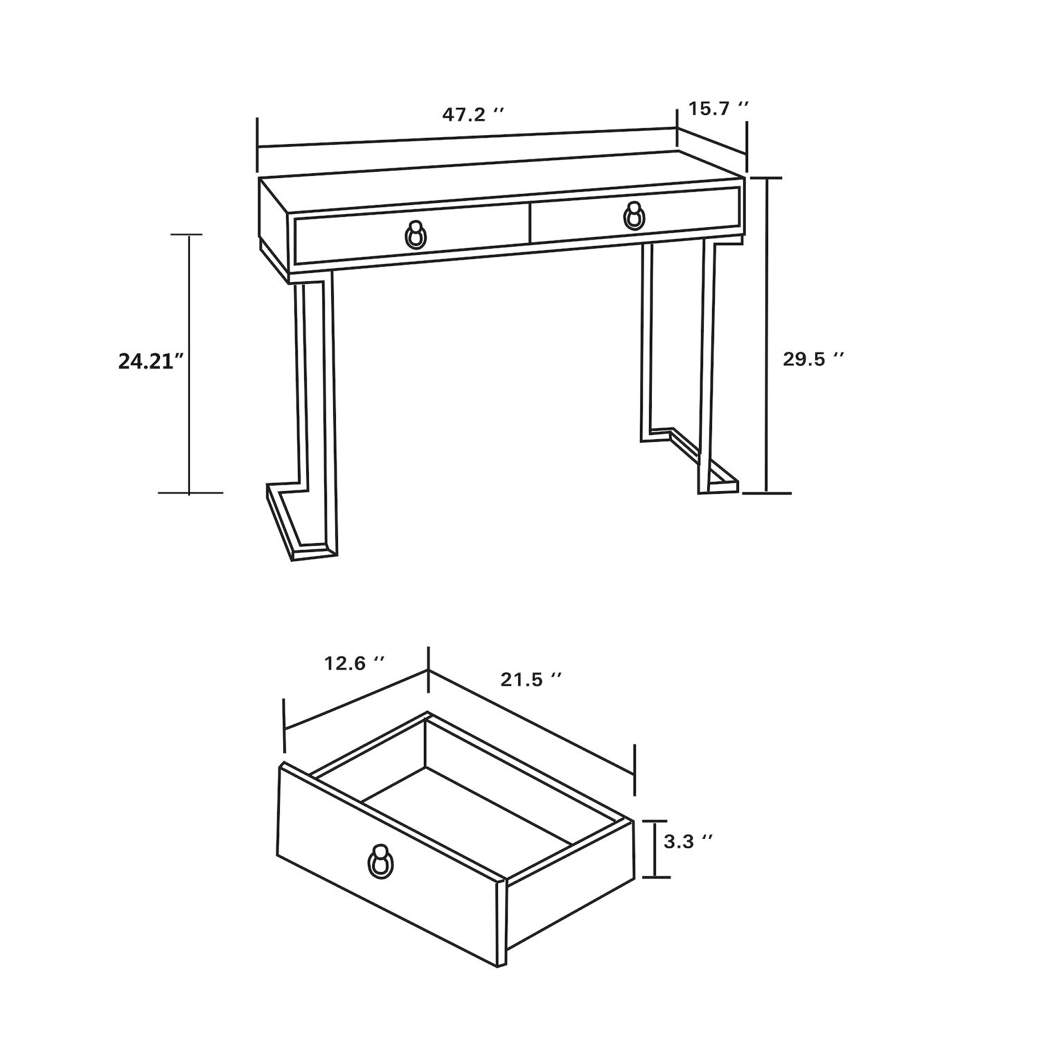 Baxton Studio Beagan Console Table