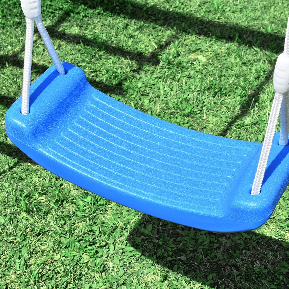 Outdoor Backyard Playground Climb Swing Set with Slide for Kids