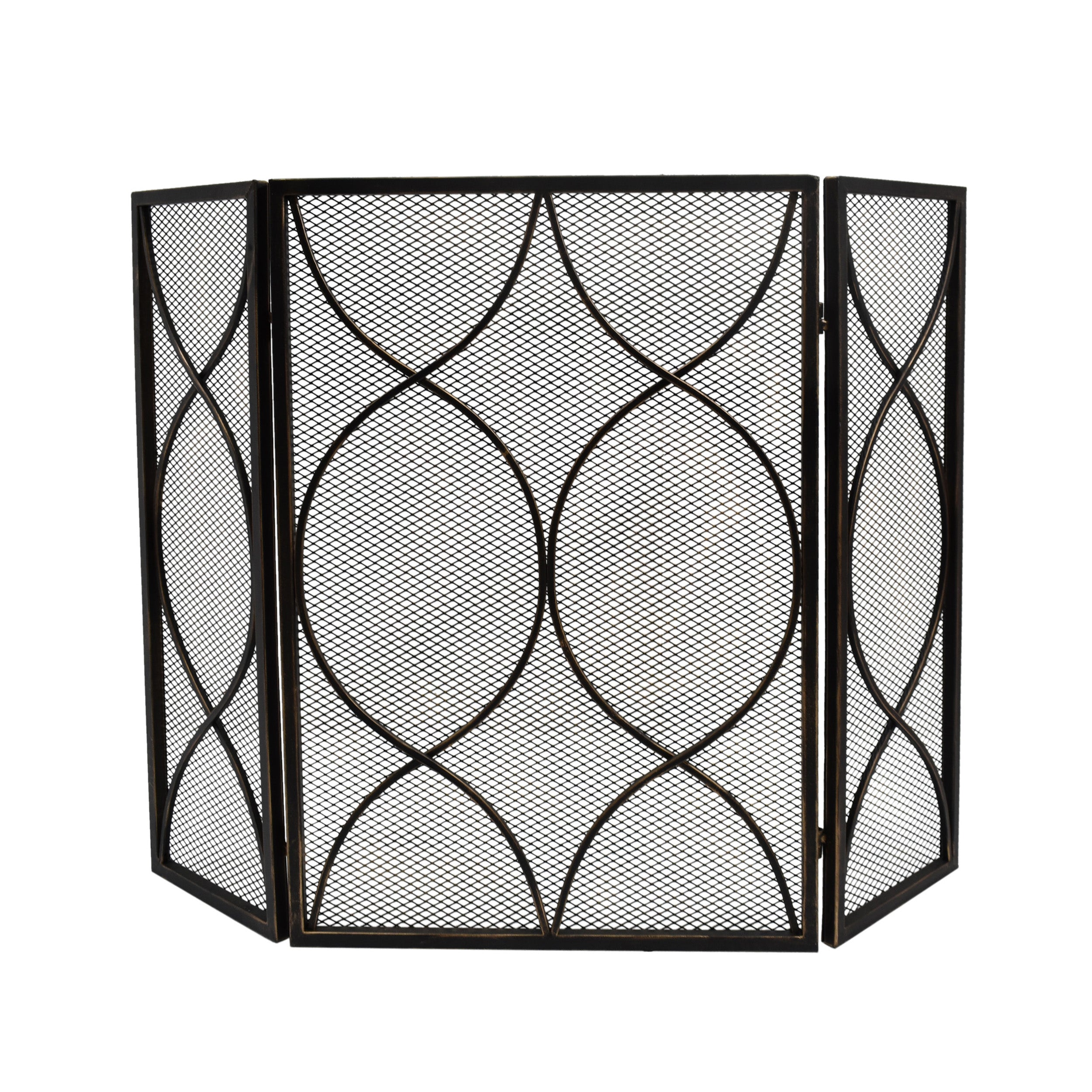 Laylah Modern Three Panel Iron Firescreen