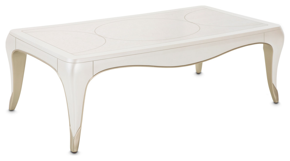 London Place Rectangular Cocktail Table   Creamy Pearl   Contemporary   Coffee Tables   by Michael Amini  Houzz