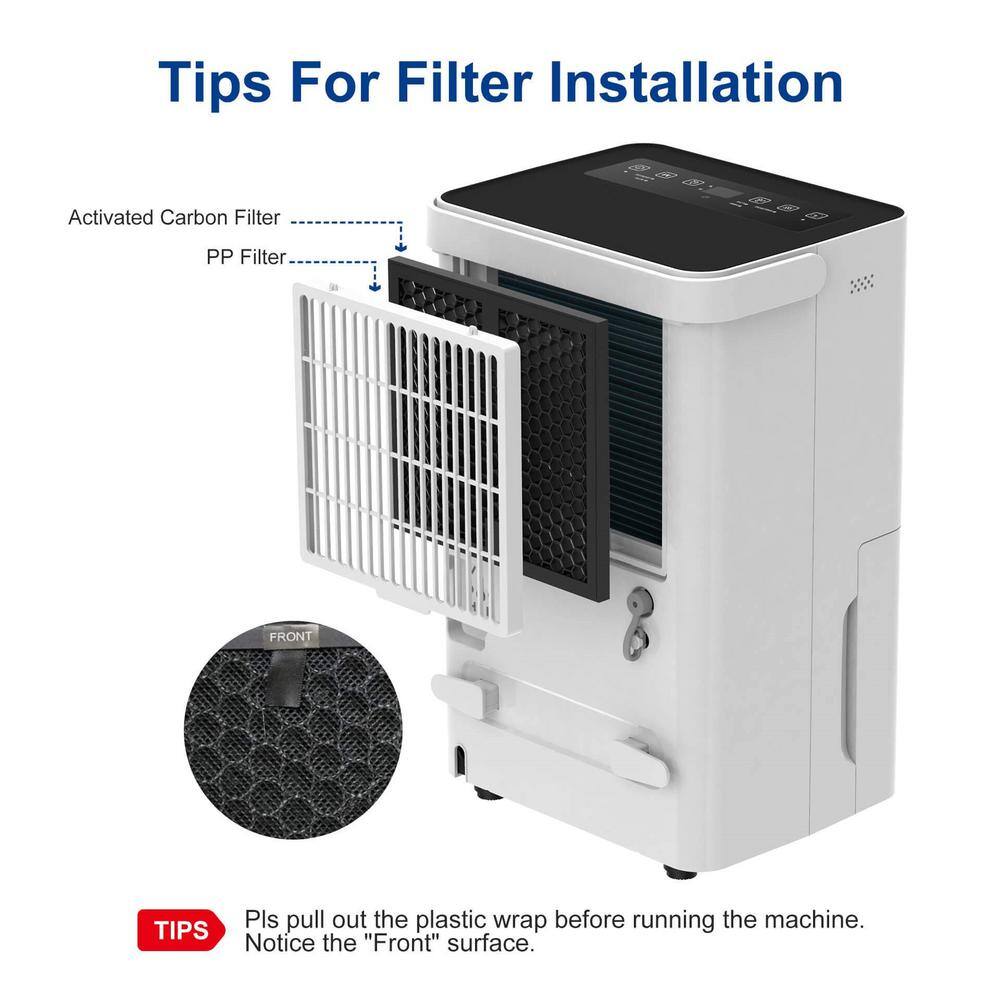 Shinco 30 pt. 1500 sq.ft. Dehumidifier in. White with Auto Defrost Quietly Remove Moisture Activated Carbon Filter Timer JSXKRY071801