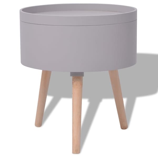 Side Table with Serving Tray Round 15.6