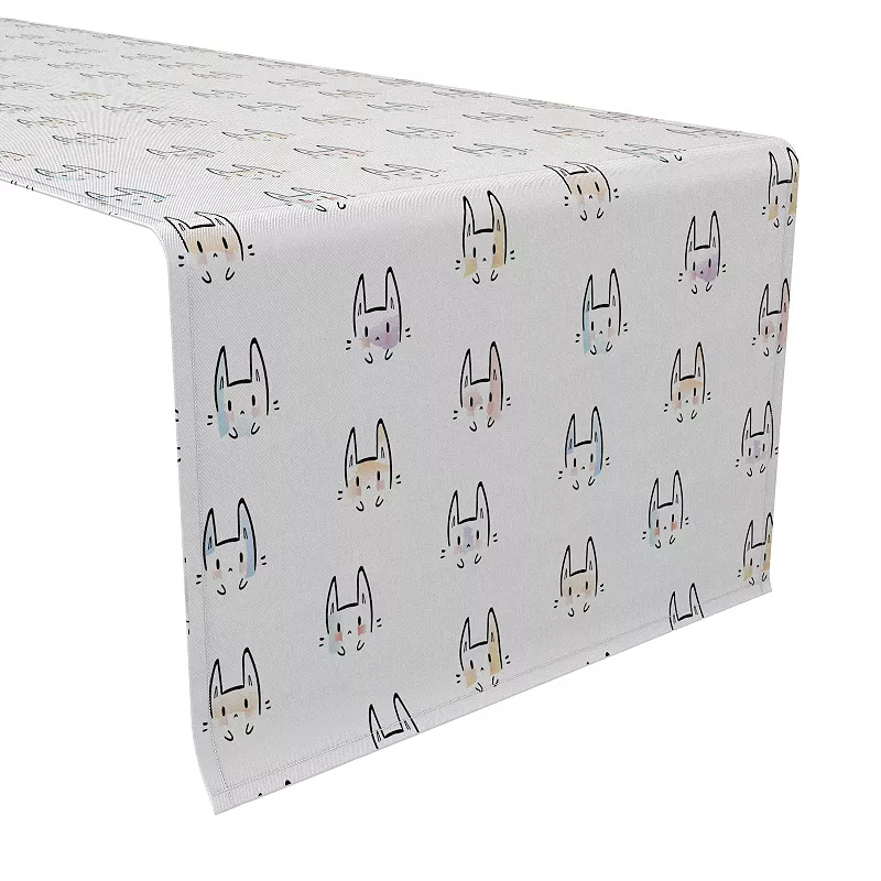 Table Runner， 100% Cotton， 16x90， Cheerful Bunny Design