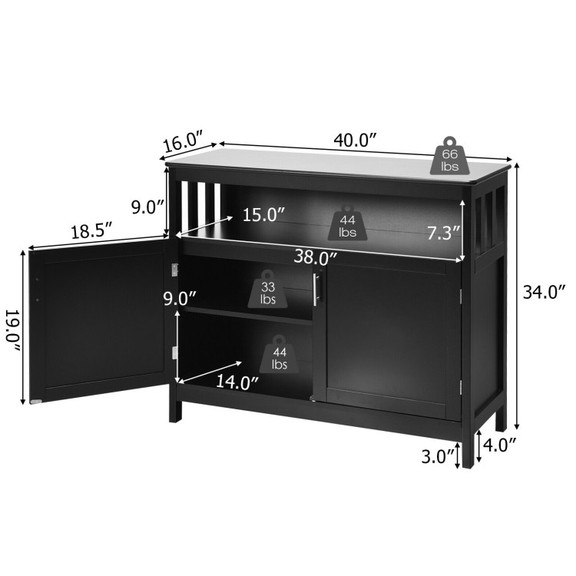 Costway 80273651 Kitchen Buffet Server Sideboard S...