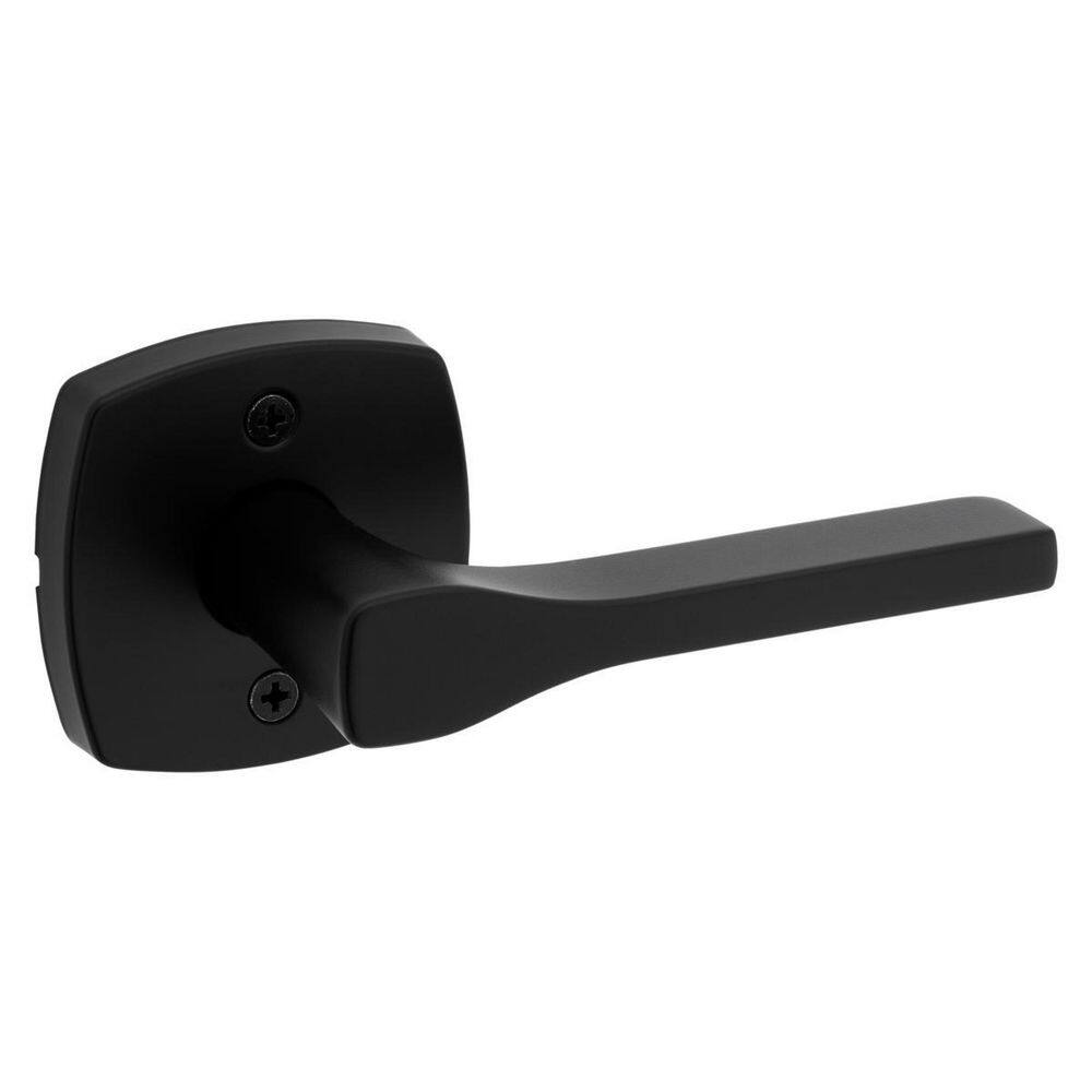 Kwikset Tripoli Matte Black Half Dummy Door Lever with Soft Modern Rose 788TPLMDT514