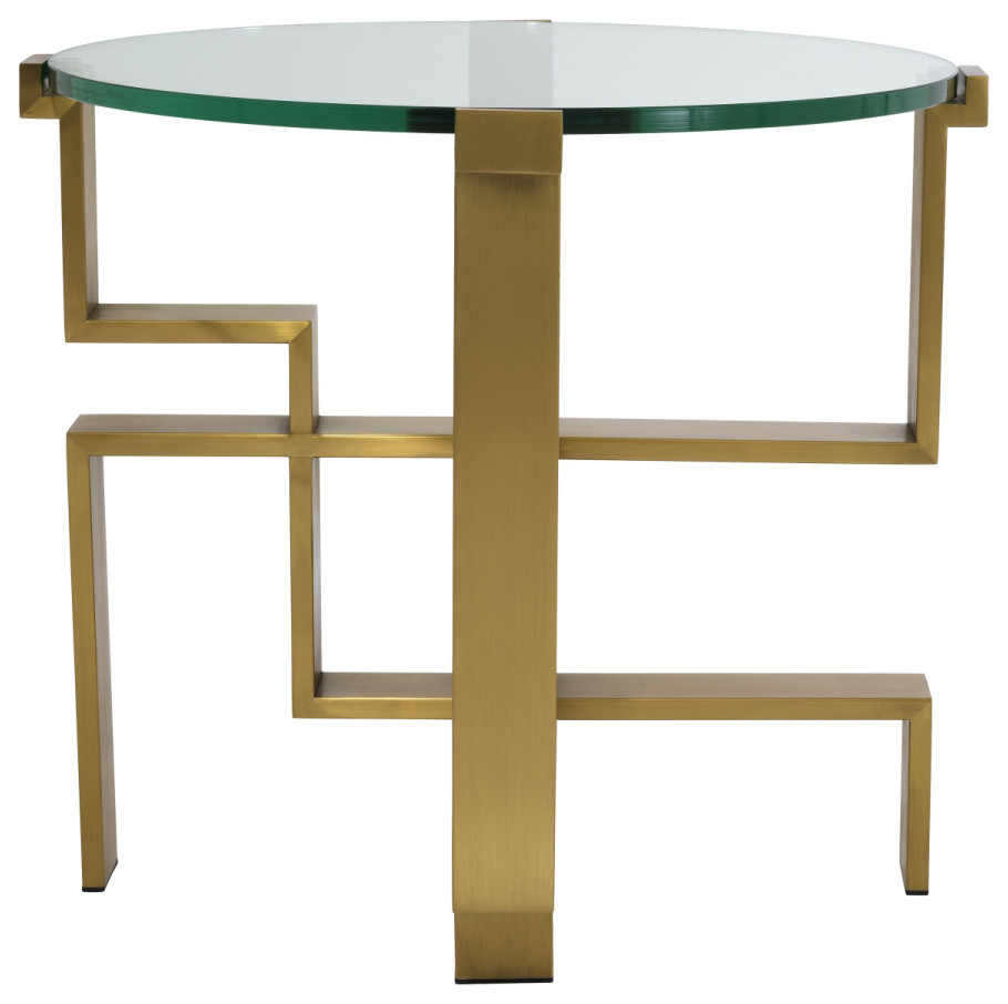 Sculptural Brass Base Side Table  Eichholtz Chuck   Contemporary   Side Tables And End Tables   by Oroa   Distinctive Furniture  Houzz