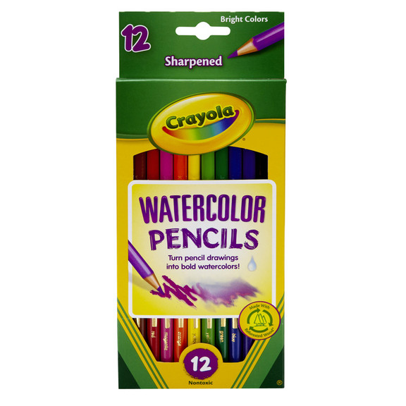 Crayola BIN4302 Watercolor Pencils 12Ct Full Lengt...