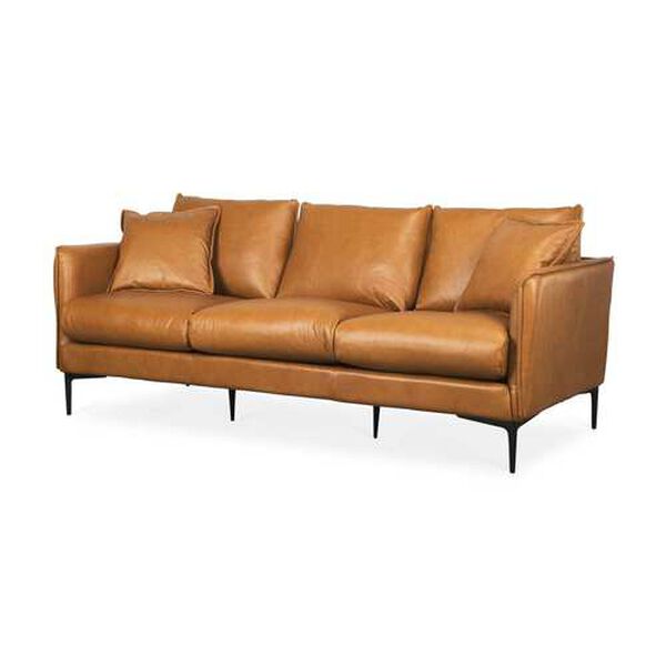 Lake Como Tan Leather Sofa