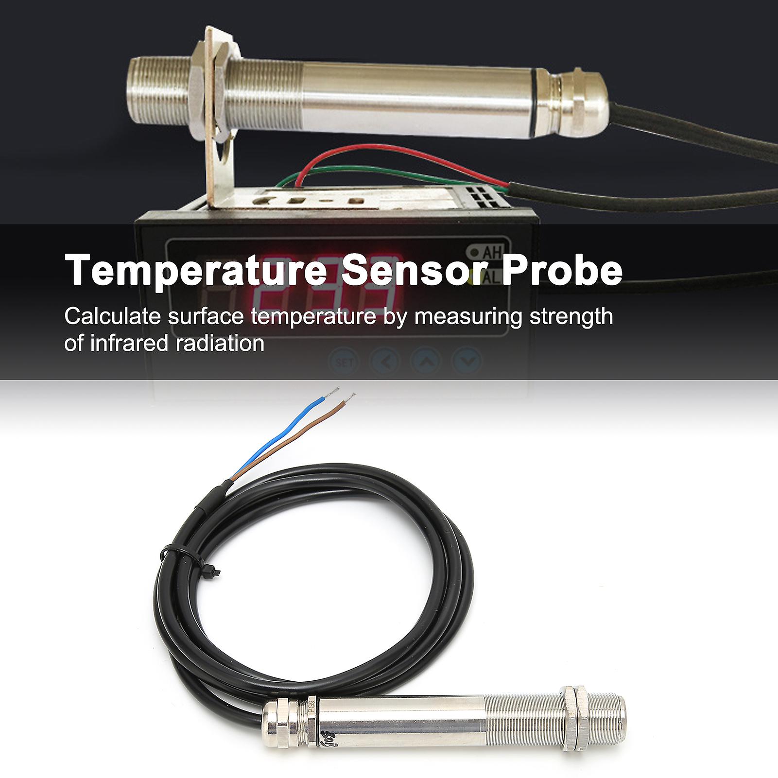 Temperature Sensor Probe With 1.5m Cable， Infrared Thermometer， 24vdc Power Supply， And 4-20ma Output For Industrial And Food Processing Applications[