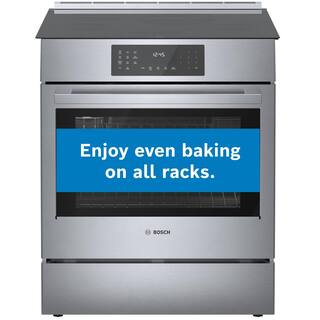 Bosch 800 Series 30 in. 4.6 cu. ft. Slide-In Induction Range with Self-Cleaning Convection Oven in Stainless Steel HII8057U