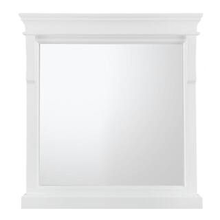 Home Decorators Collection 30 in. W x 32 in. H Framed Rectangular Bathroom Vanity Mirror in White NAWM3032