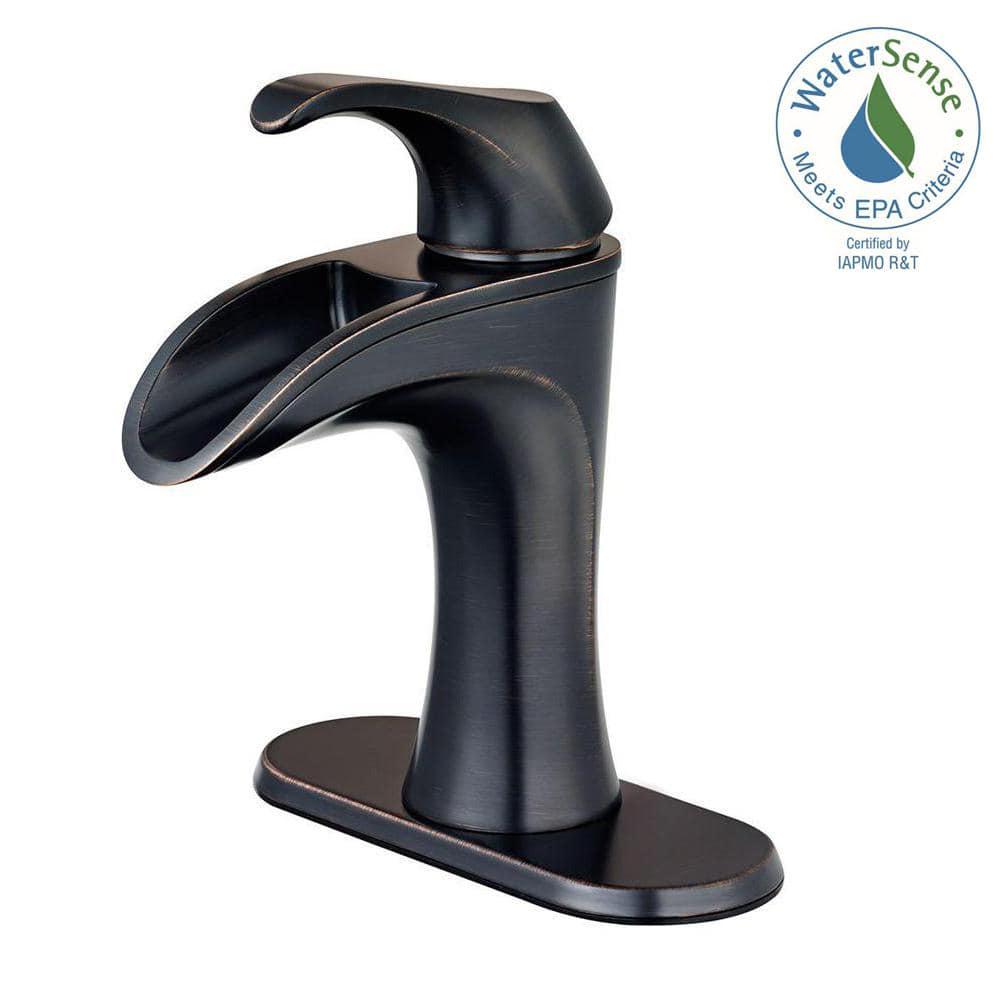 Pfister Brea 4 in Centerset SingleHandle Bathroom Faucet in Tuscan Bronze