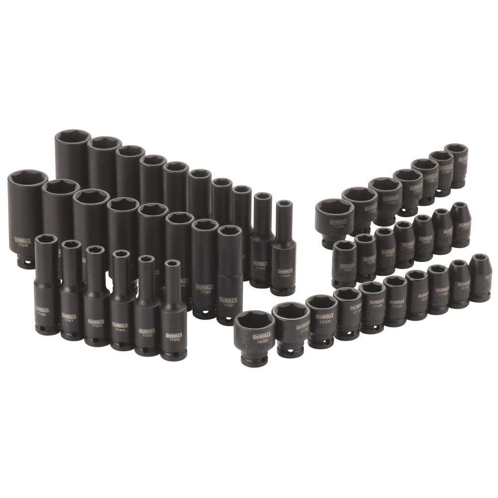 48 Piece 1/4 in Drive Combination Impact Socket Set 6 PT ;