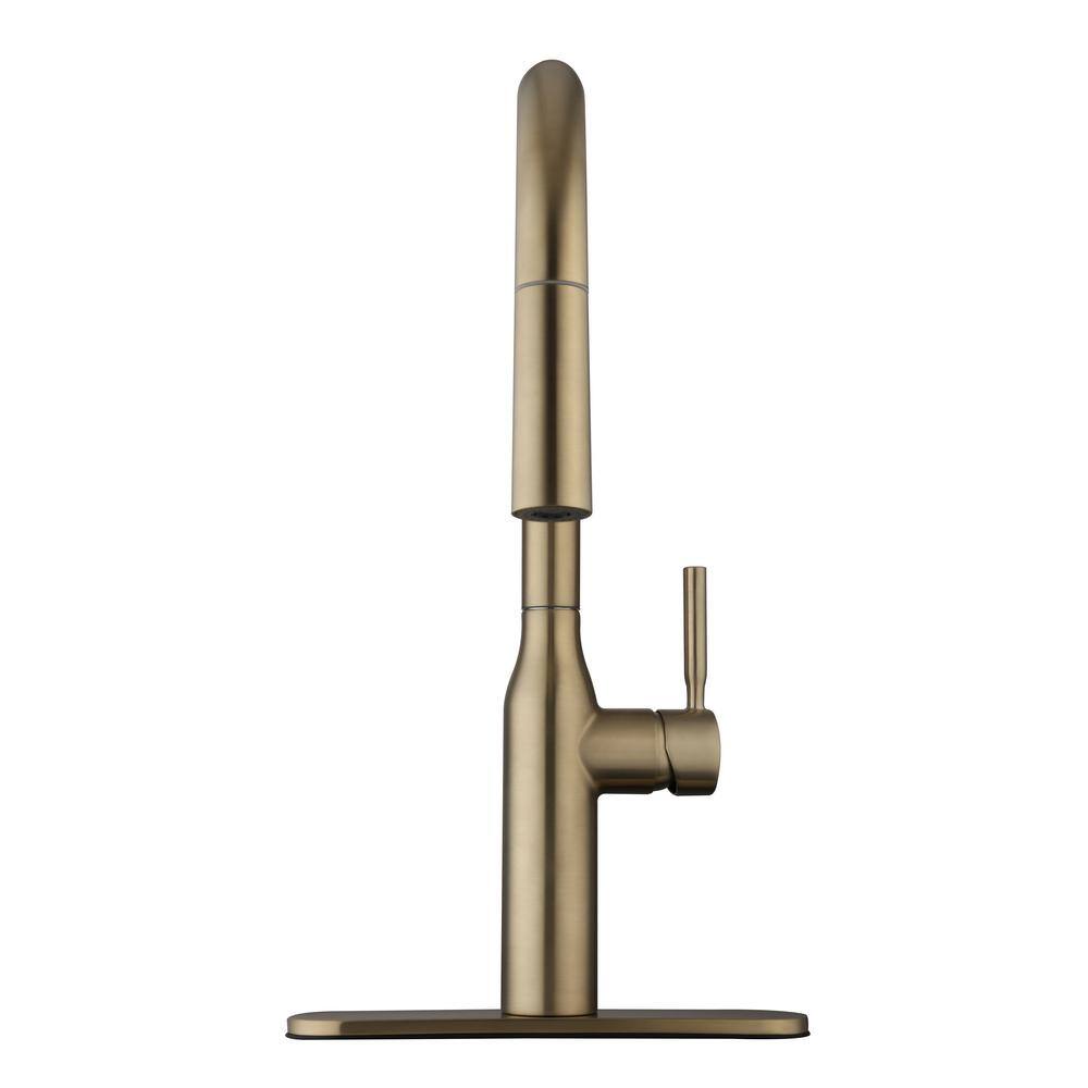 Glacier Bay Upson Single-Handle Pull-Down Sprayer Kitchen Faucet in Matte Gold HD67553-014405