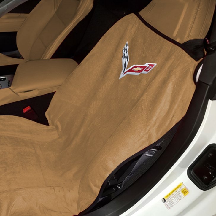 C8 Corvette Seat Cover/Seat Towels : Stingray， Z51 Set of 2， Tan