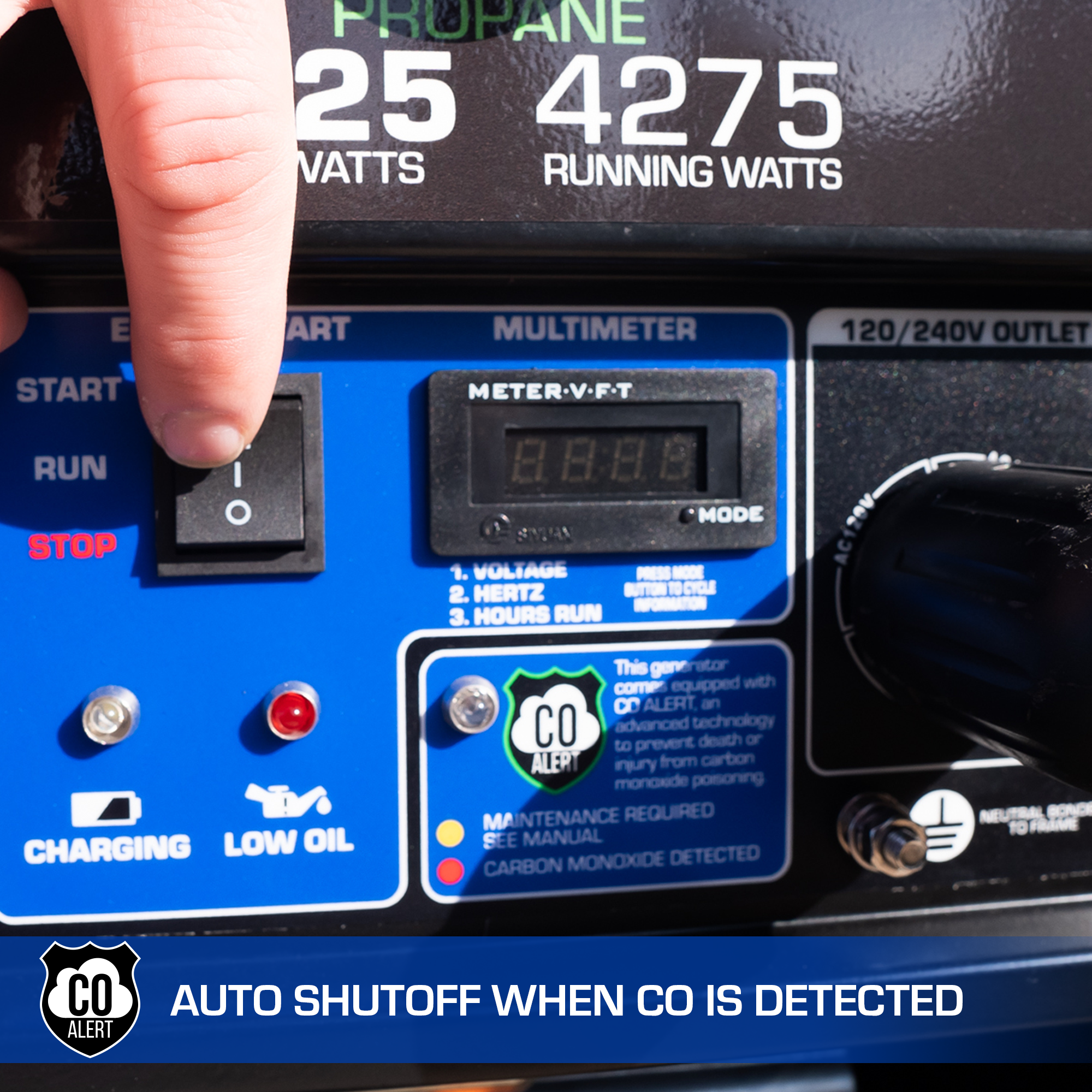 5,500 Watt Dual Fuel Portable Generator w/ CO Alert