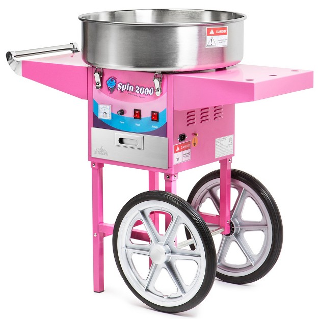 Olde Midway Commercial Cotton Candy Machine With Cart Spin 2000 Electric Candy Floss Maker