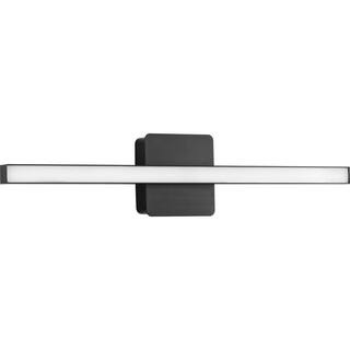 Progress Lighting Phase 4 Collection 24 in. Matte Black Medium Modern Integrated 3CCT Integrated 1-Light LED Linear Vanity Light P300404-31M-CS