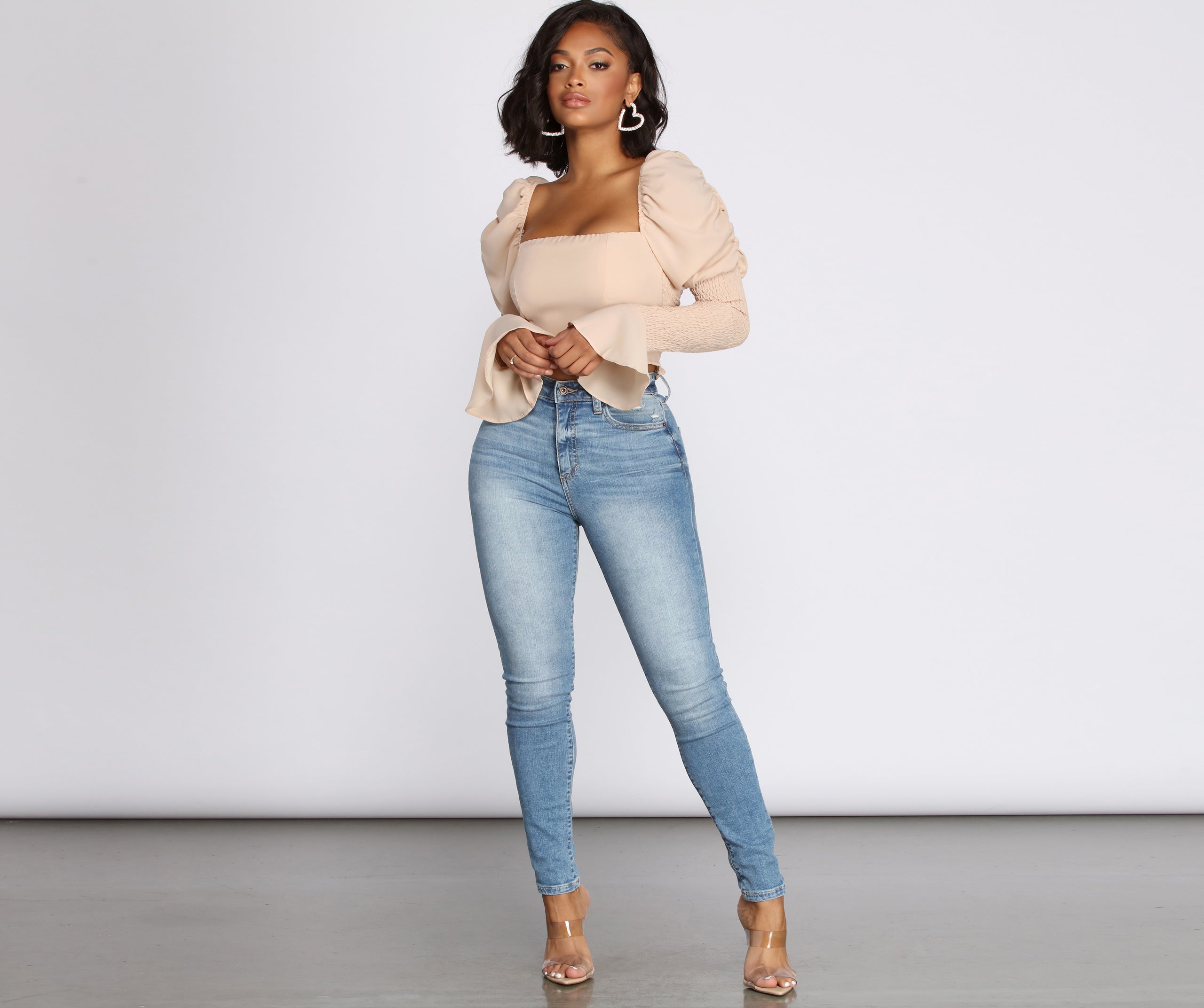 All About The Puff Sleeve Crop Top