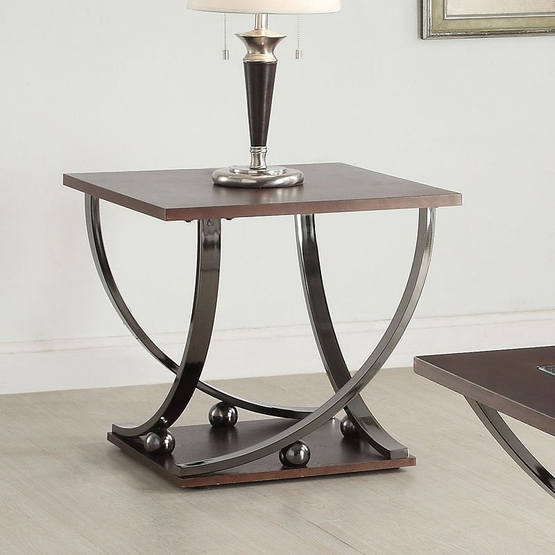 Wooden End Table in Black