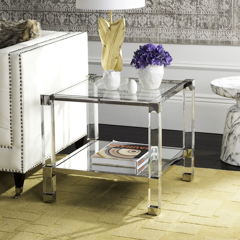 SAFAVIEH Couture High Line Collection Angie Acrylic Silver End Table   24\