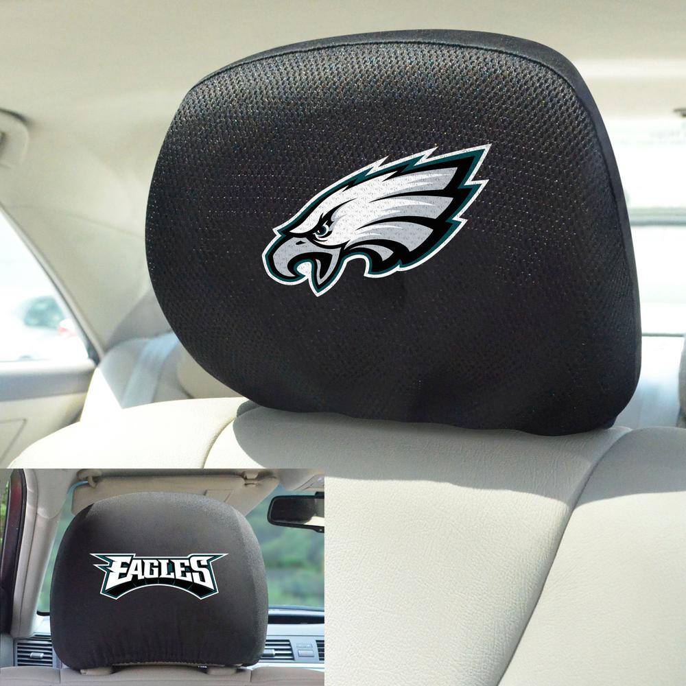 FANMATS NFL Philadelphia Eagles Black Embroidered Head Rest Cover Set (2-Piece) 12511