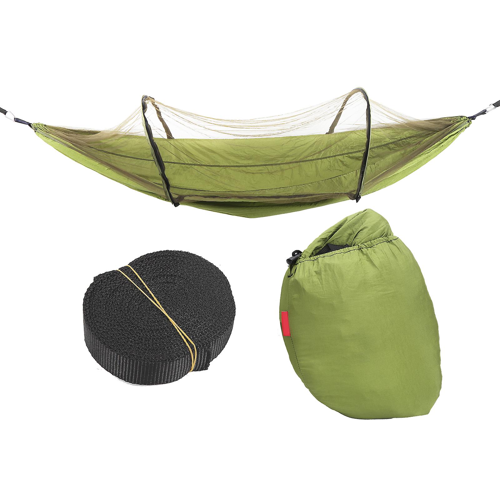 Single Person Super Light Automatic Quick Opening Removable Hammock With Mosquito Netmilitary Green